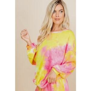 Emerald Collection - French Terry Tie Dye Relaxed Fit Pullover NWOT